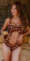 monokini met goud-details luipaard