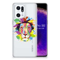 OPPO Find X5 Pro Telefoonhoesje met Naam Lion Color - thumbnail