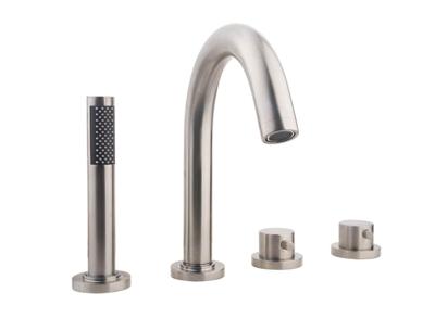 Wiesbaden Caral 4-gats badrandthermostaat geb.staal afbouwset Wiesbaden Caral 4-gats badrandthermostaat geb.staal afbouwset