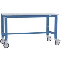 Manuflex AU7321.5007 Werktafel universele speciale mobiel met melamine schijf, bxdxh = 1250 x 600 x 752-972 mm Stralend blauw (RAL 5007) - thumbnail