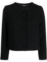 Paule Ka blazer boutonné à design sans col - Noir