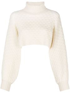 Fabiana Filippi roll-neck cashmere cropped jumper - Blanc