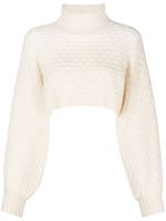 Fabiana Filippi roll-neck cashmere cropped jumper - Blanc