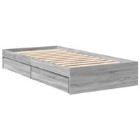 vidaXL Bedframe met lades bewerkt hout grijs sonoma eiken 100x200 cm, bed, bed met opbergruimte, 1-persoons bedframe, 1-persoonsbed