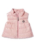 Moncler Enfant gilet matelassé à effet de brillance - Rose - thumbnail