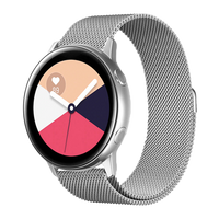 Bandje geschikt voor Samsung Galaxy Watch 40/41/42/44/45/46MM - Geschikt voor Samsung Galaxy Watch 1/2/3/4/5/6/Classic Watch 4/Watch 5 Pro/Watch 6 Classic/Watch Active/Watch Active 2 - Maat One Size - Horlogebandje - Milanees - Zilver