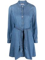 Tommy Hilfiger robe-chemise en jean à taille ceinturée - Bleu