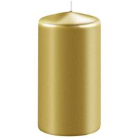 1x Metallic gouden cilinderkaars/stompkaars 6 x 10 cm 36 branduren