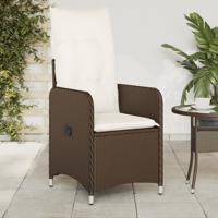 Tuinstoelen 2 st verstelbaar met kussens poly rattan bruin - thumbnail