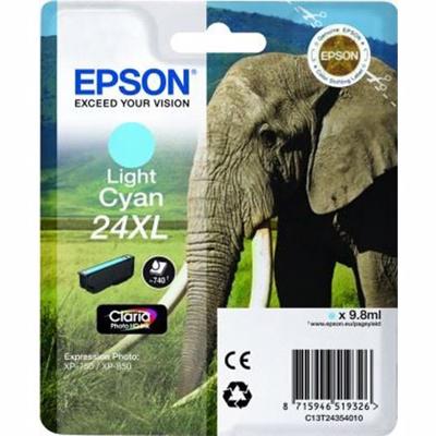 Epson Elephant Singlepack Light Cyan 24XL Claria Photo HD Ink