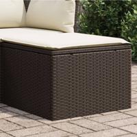 Tuinkruk met kussen 55x55x37 cm poly rattan bruin - thumbnail