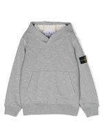 Stone Island Junior Compass-motif cotton hoodie - Gris - thumbnail