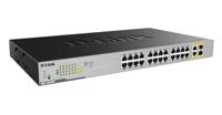 D-Link DGS-1026MP Layer2 PoE+ Gigabit Switch (26 poorten, waarvan 24 x 10/100/1000 Mbit/s PoE-poorten en 2 Gigabit Combo Uplinkpoorten), zwart