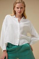 By-Bar Blouse sarah short linen | bright white - thumbnail