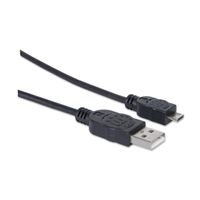 Manhattan USB-kabel USB 2.0 USB-A stekker, USB-micro-B stekker 1.80 m Zwart UL gecertificeerd 307178-CG - thumbnail