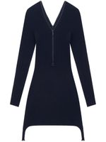 Courrèges robe nervurée à fermeture zippée - Bleu