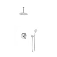 Hotbath Get Together doucheset met 2-weg-omstel met 3 standen-handdouche, 15 cm plafondbuis, 25 cm hoofddouche, geborsteld nikkel