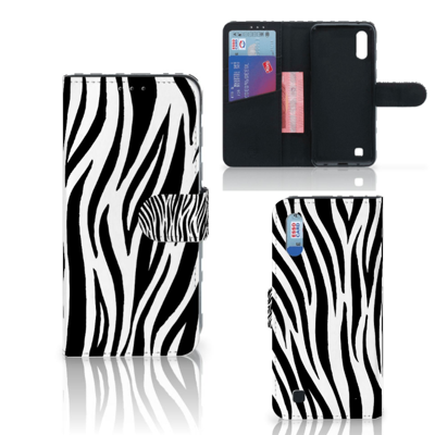 Samsung Galaxy M10 Telefoonhoesje met Pasjes Zebra Samsung Galaxy M10 Telefoonhoesje met Pasjes Zebra