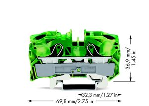 WAGO 2016-1207 Aardingsklem 12 mm Spanveer Toewijzing: Terre Groen, Geel 1 stuk(s)