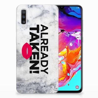 Samsung Galaxy A70 Siliconen hoesje met naam Already Taken White