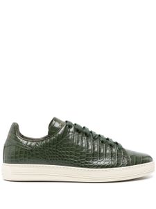 TOM FORD baskets Warwick à effet peau de crocodile - Vert