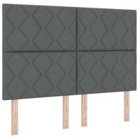 vidaXL Boxspringbed met Matras en LED in Donkergrijs, 140x200 cm Stof