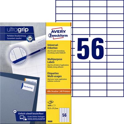 Avery Zweckform 3668 etiket Wit Rechthoek Permanent 5600 stuk(s) Avery Zweckform 3668 etiket Wit Rechthoek Permanent 5600 stuk(s)
