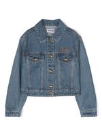 Moschino Kids veste en jean à logo brodé - Bleu - thumbnail