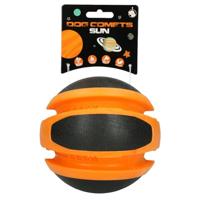 Dog Comets Sun - Ø14 cm - Hondenspeelgoed - Hondenbal - Stuiterend - TPR-Rubber - Oranje/Zwart