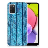 Samsung Galaxy A03S Bumper Hoesje Wood Blue