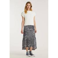 Geisha rok met all over print donkerblauw/wit