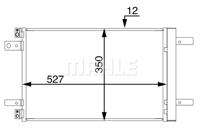 Condensor, airconditioning MAHLE, u.a. für Peugeot, Citroën, Toyota, Opel, DS, Vauxhall - thumbnail