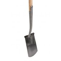 Spade 16 cm blank geslepen met opstap en houten steel 90 cm - thumbnail