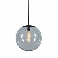 QAZQA - Art Deco Art Deco hanglamp grijs 35 cm - Pallon | Woonkamer | Slaapkamer | Keuken - Glas Langwerpig - E27 Geschikt voor LED - Max. 1 x 60 Watt
