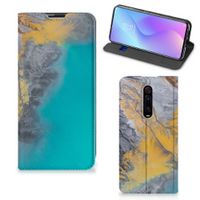 Xiaomi Mi 9T Pro Standcase Marble Blue Gold - thumbnail