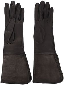 Manokhi gants longs en cuir - Noir