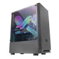 Mars Gaming MCN2, ATX Gaming PC Case, Volledig Zijvenster, Front Grille, Dual Chamber Design, 12cm Rear Fan, Zwart