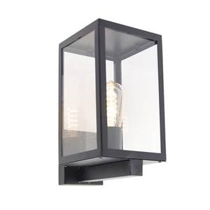 QAZQA Moderne buiten wandlamp zwart met glas 30 cm - Rotterdam