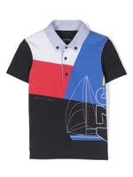 Lapin House Piqué poloshirt met colourblocking - Blauw