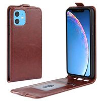 iPhone 11 Verticale Flip Case met Kaartsleuf - Bruin