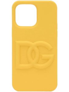 Dolce & Gabbana coque d'iPhone 14 Pro Max à logo embossé - Jaune