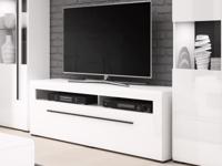 Tv-meubel TULIO 1 lade 140 cm wit/hoogglans wit zonder led