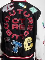The Couture Club / Baseball jack Embroidered Detail Premium Varsity College in zwart