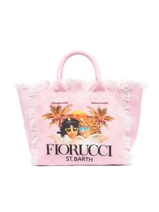 MC2 Saint Barth Kids sac de plage en toile à logo imprimé - Rose