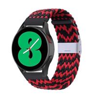 By Qubix - Compatible met Garmin Forerunner 255 - Braided nylon bandje - Rood/zwart - Compatible Garmin bandje - Bandbreedte: 22mm