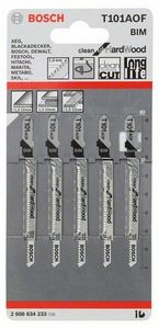 Bosch Accessories 2608634233 Decoupeerzaagblad T 101 AOF Clean for Hard Wood, verpakking van 5 stuks 5 stuk(s)