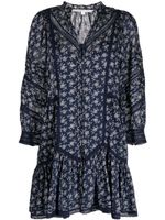 Veronica Beard robe courte Nayari à fleurs - Bleu