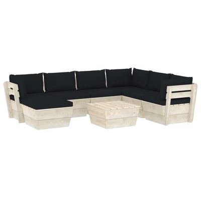 vidaXL 8-delige Loungeset met kussens pallet vurenhout vidaXL 8-delige Loungeset met kussens pallet vurenhout