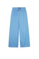 NoNo zomer palazzo broek meisjes - blauw - borduursel - Sunet