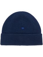 Acne Studios bonnet en laine à ourlet retourné - Bleu